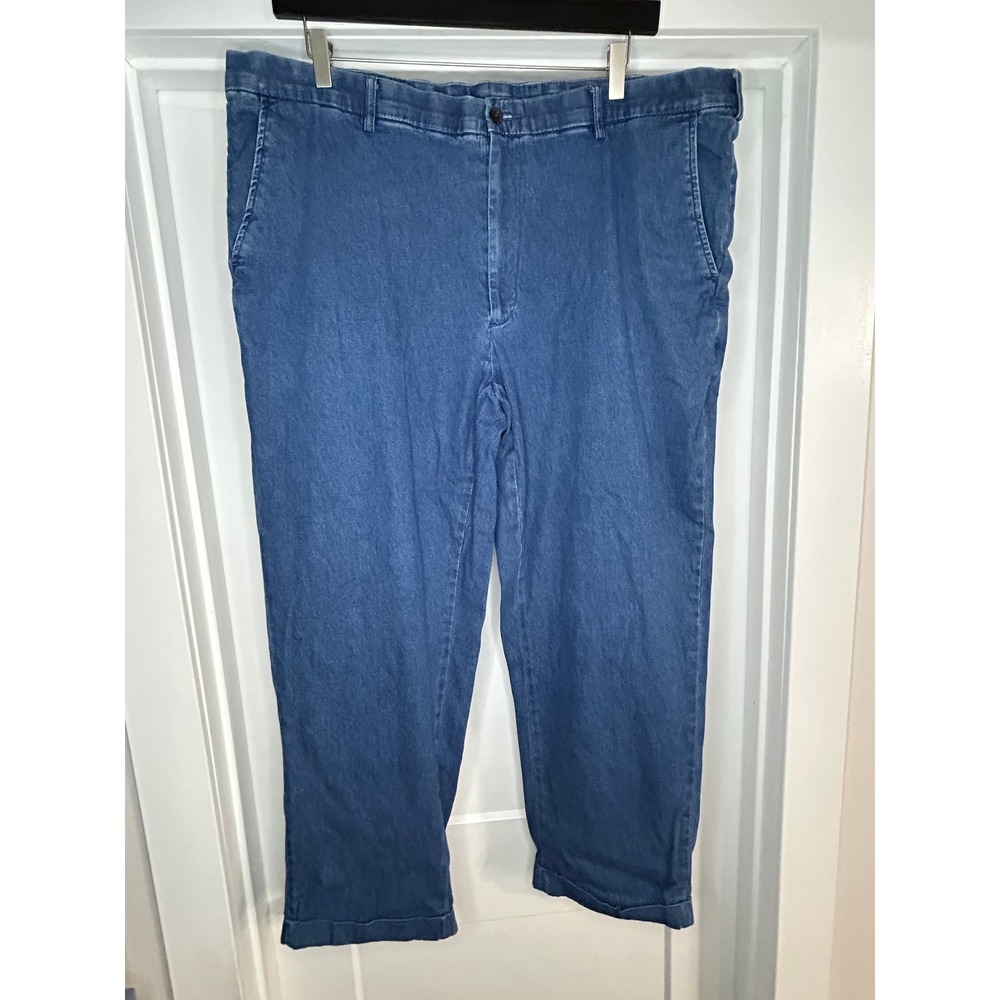 Orvis Sporting Traditions Mens Blue‎ Denim Chino Pants 44x29 Stretch Cotton